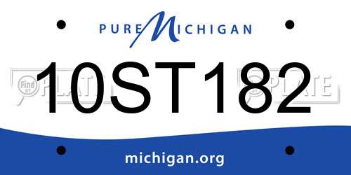 10ST182 Michigan License Plate