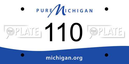 110 Michigan License Plate