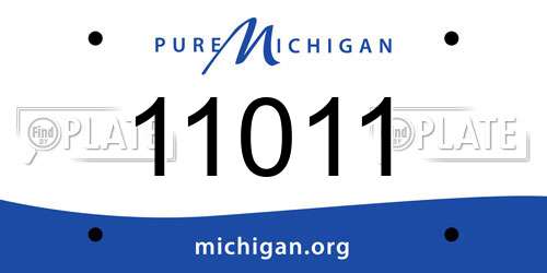 11011 Michigan License Plate