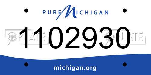 1102930 Michigan License Plate