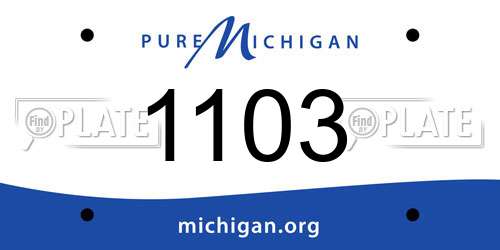 1103 Michigan License Plate