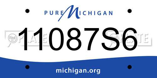 11087S6 Michigan License Plate