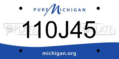 110J45 Michigan License Plate