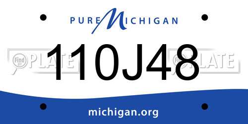110J48 Michigan License Plate