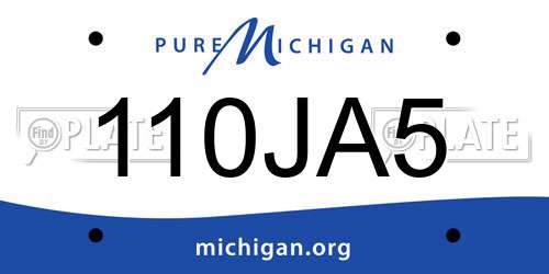 110JA5 Michigan License Plate