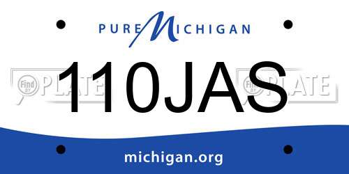 110JAS Michigan License Plate