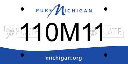 110M11 Michigan License Plate
