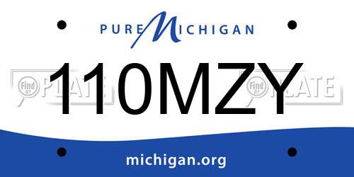 110MZY Michigan License Plate