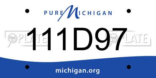 111D97 Michigan License Plate