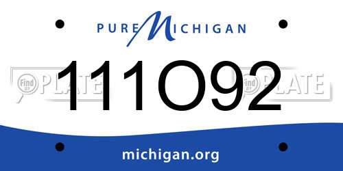 111O92 Michigan License Plate