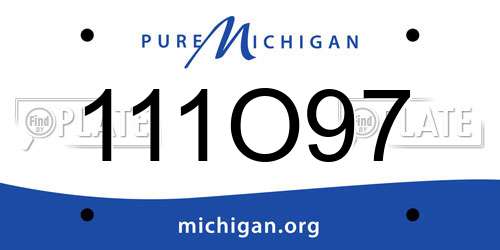 111O97 Michigan License Plate