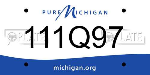 111Q97 Michigan License Plate