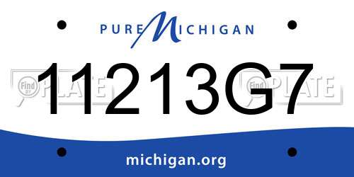 11213G7 Michigan License Plate
