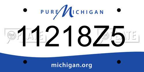 11218Z5 Michigan License Plate