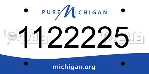 1122225 Michigan License Plate