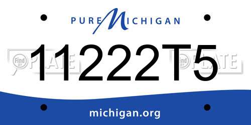 11222T5 Michigan License Plate