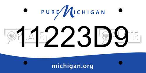 11223D9 Michigan License Plate