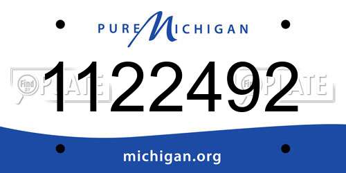 1122492 Michigan License Plate