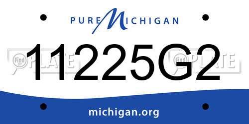 11225G2 Michigan License Plate