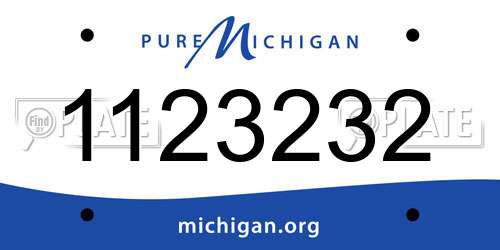 1123232 Michigan License Plate