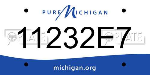 11232E7 Michigan License Plate