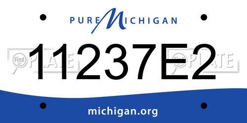11237E2 Michigan License Plate