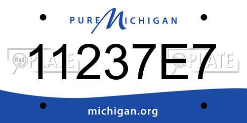 11237E7 Michigan License Plate