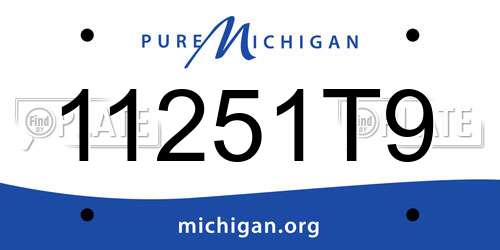 11251T9 Michigan License Plate