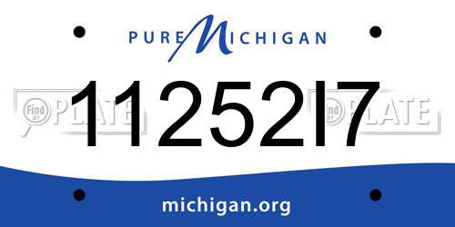 11252I7 Michigan License Plate