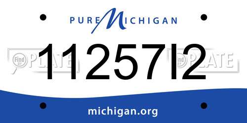 11257I2 Michigan License Plate