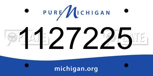 1127225 Michigan License Plate