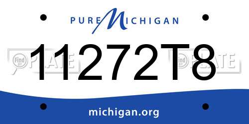 11272T8 Michigan License Plate