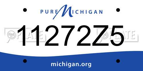 11272Z5 Michigan License Plate