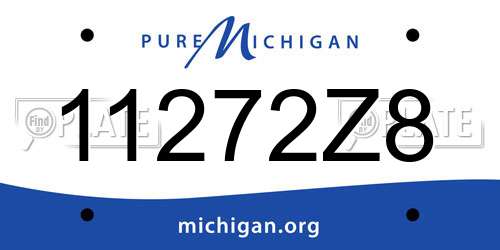 11272Z8 Michigan License Plate
