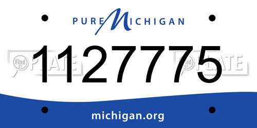 1127775 Michigan License Plate