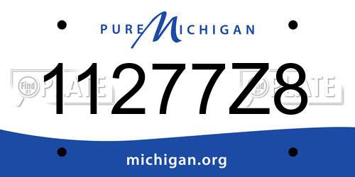 11277Z8 Michigan License Plate