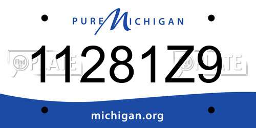 11281Z9 Michigan License Plate