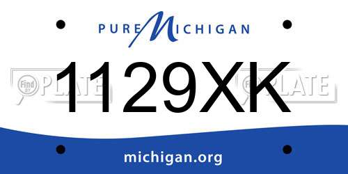 1129XK Michigan License Plate