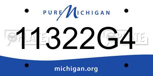 11322G4 Michigan License Plate