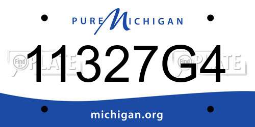 11327G4 Michigan License Plate