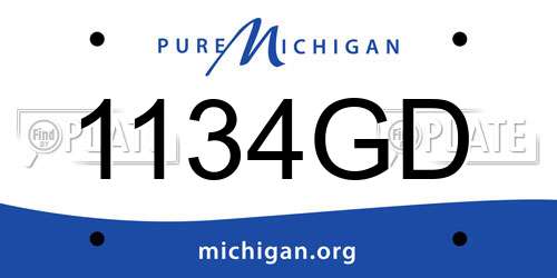 1134GD Michigan License Plate