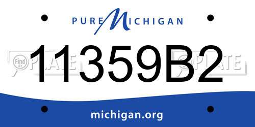 11359B2 Michigan License Plate