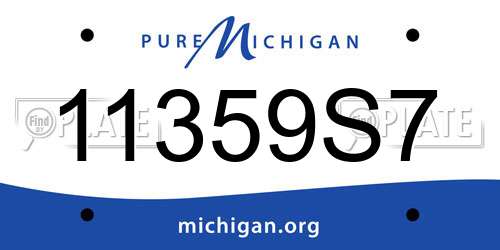 11359S7 Michigan License Plate
