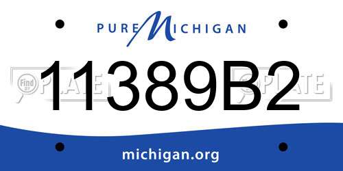 11389B2 Michigan License Plate