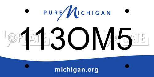 113OM5 Michigan License Plate