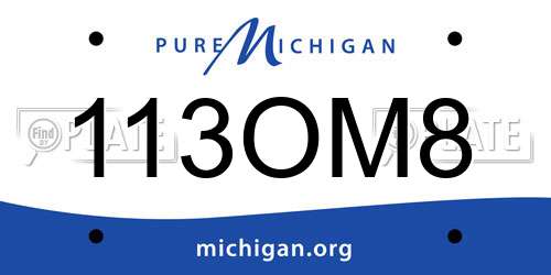 113OM8 Michigan License Plate