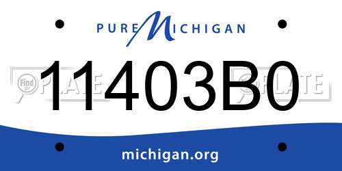 11403B0 Michigan License Plate