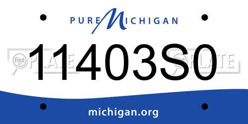 11403S0 Michigan License Plate