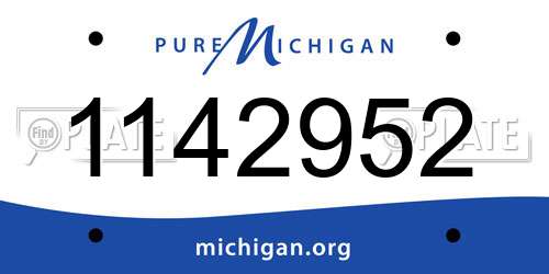 1142952 Michigan License Plate