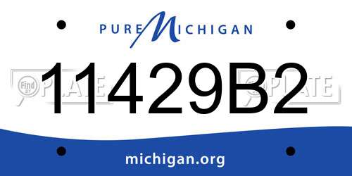 11429B2 Michigan License Plate